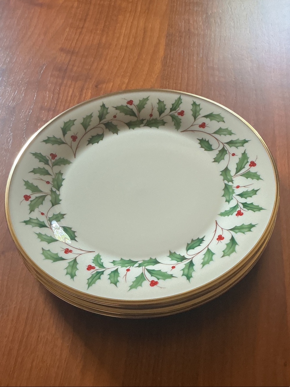 Lenox Dinner Plate Holiday (Dimension) - holly pattern - set of 4
